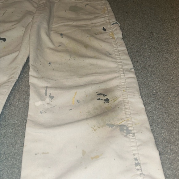 White Dickies Carpenter Painter Pants Distress Grunge Splatter 32x32 Men’s Baggy - Picture 3 of 15